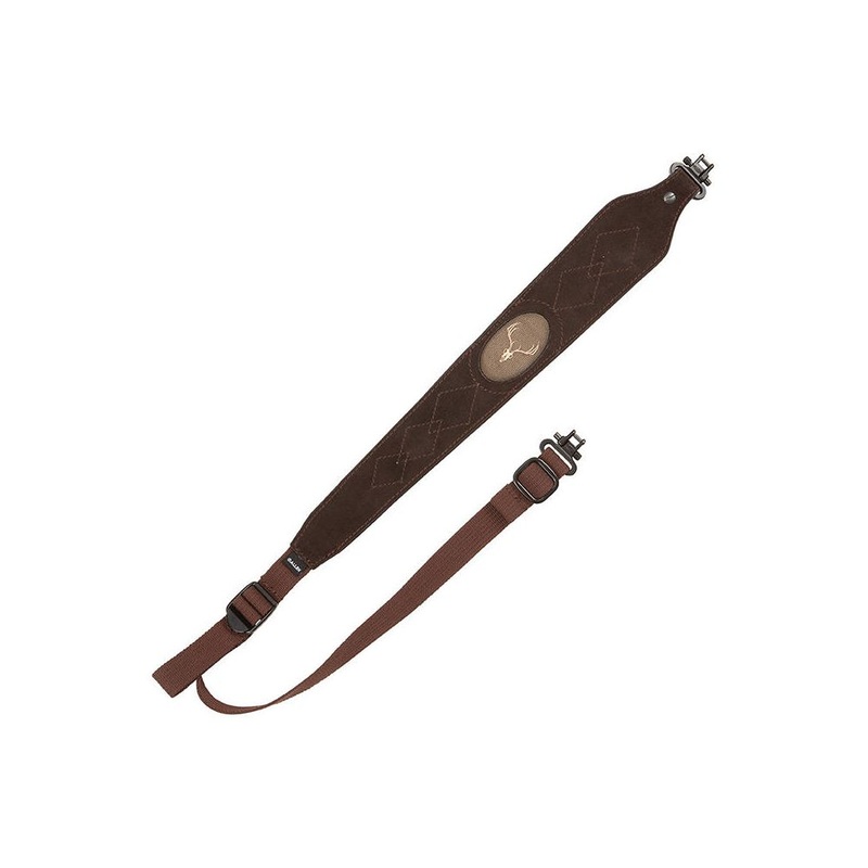 Allen Big Game Suede Deer Head Rifle Sling w/ Swivels – Black/Brown