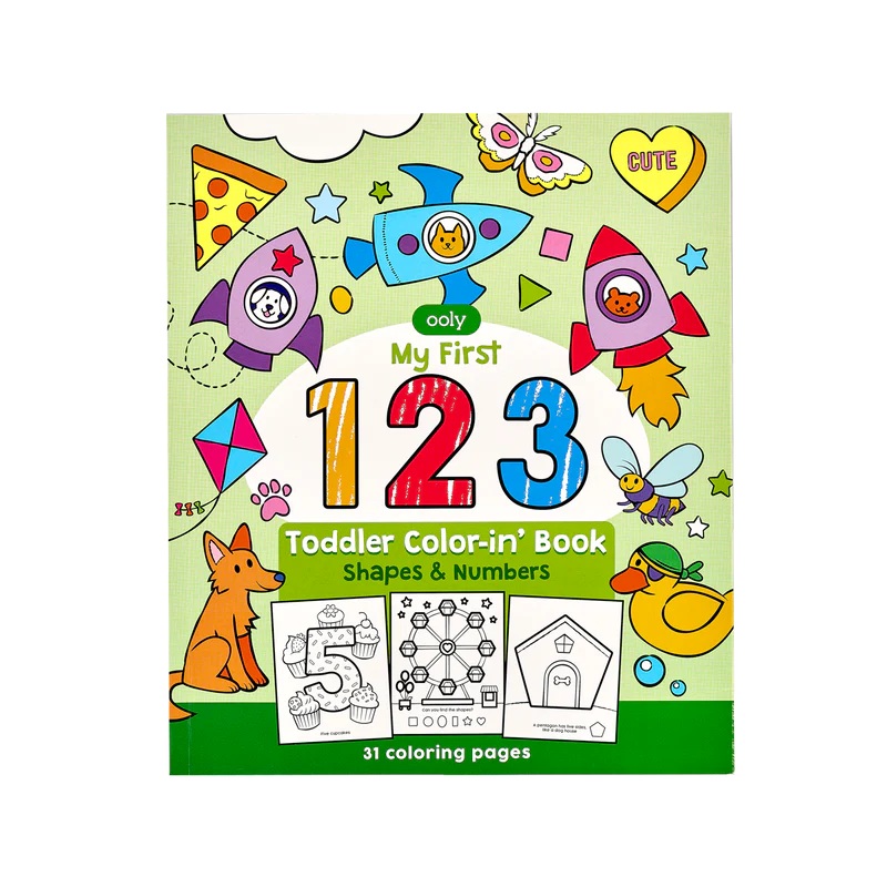 Ooly 123: Shapes + Numbers Toddler Coloring Book