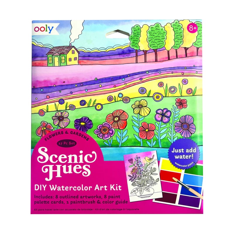 Ooly Scenic Hues Water Color Art Kit – Flowers and Gardens
