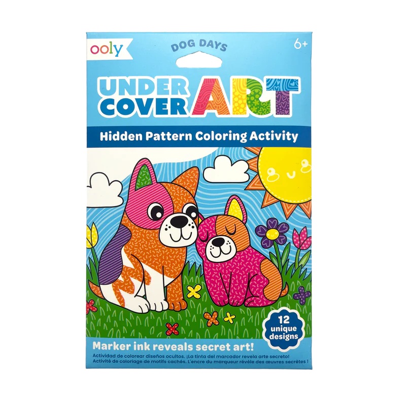 Ooly Undercover Art Hidden Pattern Coloring Activity Art Cards – Dog Days