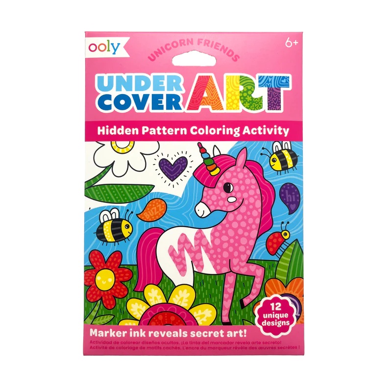 Ooly Undercover Art Hidden Pattern Coloring Activity Art Cards – Unicorn Friends