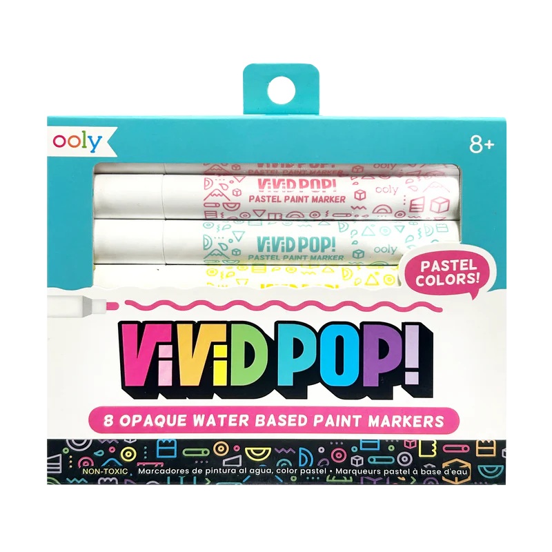 Ooly Vivid Pop! Water Based Paint Markers – Pastel (8 Set)