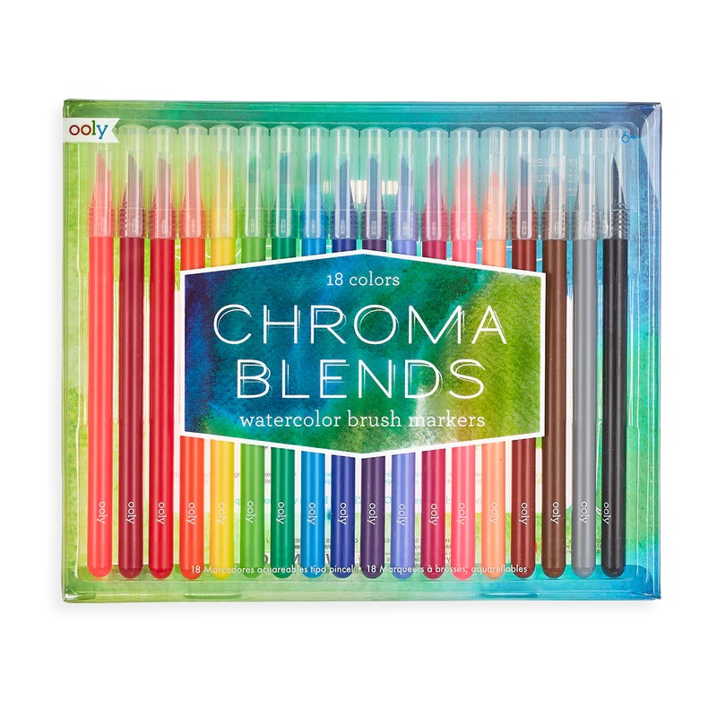 Ooly Chroma Blends Watercolor Brush Markers (18 Set)