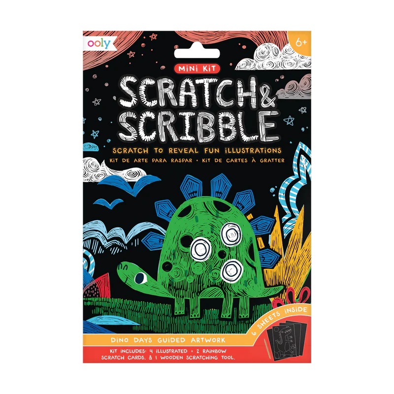 Ooly Dinosaur Days Scratch and Scribble Mini Scratch Art Kit