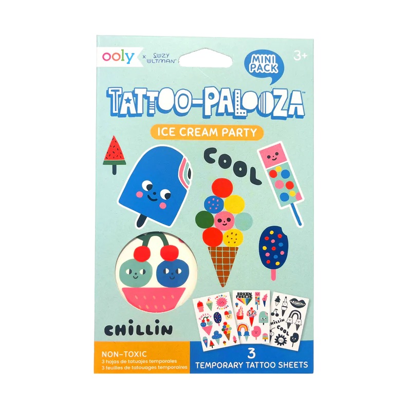 Ooly Tattoo-Palooza x Suzy Ultman: Temporary Tattoos Mini Pack – Ice Cream Party