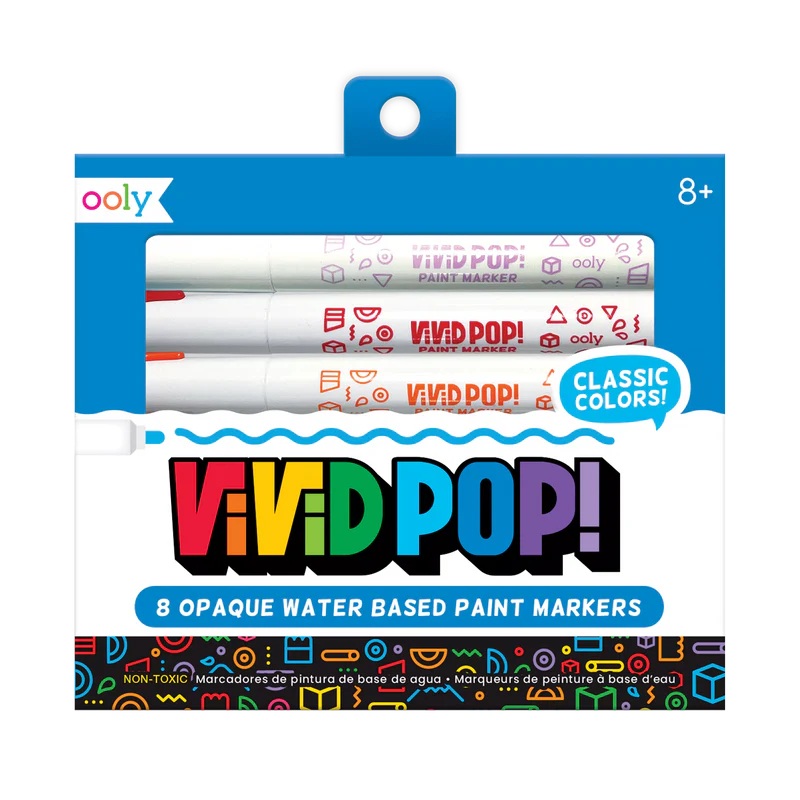 Ooly Vivid Pop! Water Based Paint Markers (8 Set)