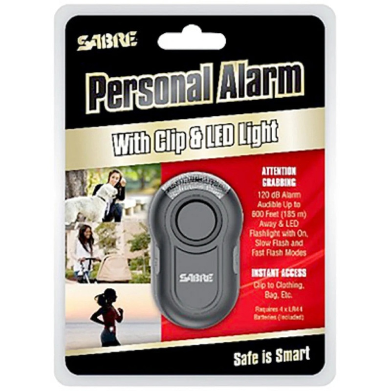 SABRE Personal Alarm w/ Clip & LED Flashlight