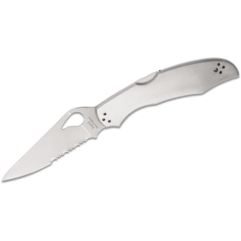 Spyderco Byrd Cara Cara 2 Folding Knife 3-3/4 Combo Flat-Ground Blade