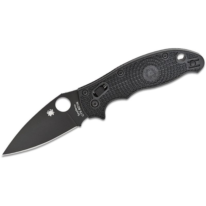 Spyderco Manix 2 Folding Knife 3-3/8 BD-1 Black Plain Blade