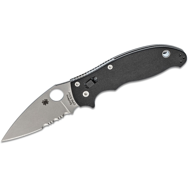 Spyderco Manix 2 Folding Knife 3-3/8 Satin Combo S30V Blade