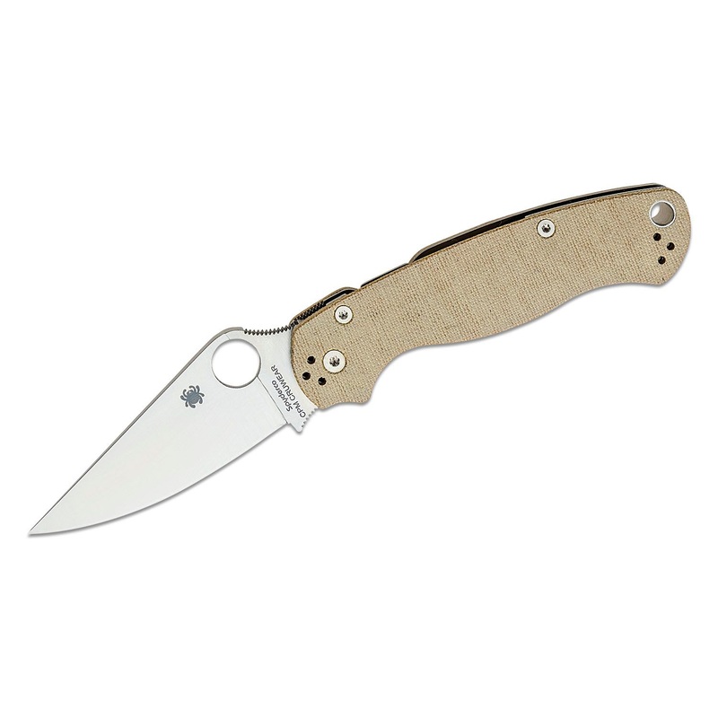 Spyderco Paramilitary 2 Folding Knife 3.47 CruWear Satin Plain Blade