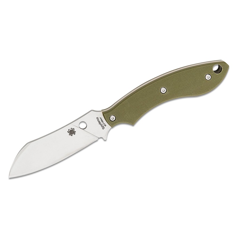 Spyderco Sjoerd Stok Drop Point Fixed Blade Knife 2.95 Satin Plain Blade