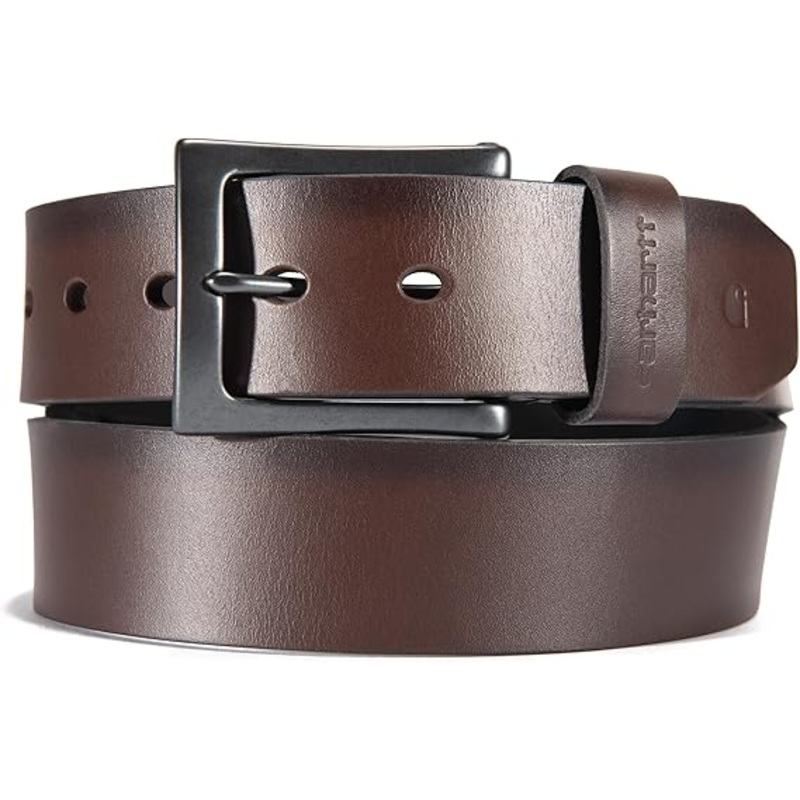 Carhartt Men’s 40 Rugged Burnshed Leather Box Belt – Brown