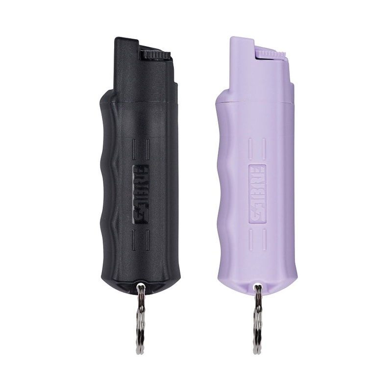 SABRE Pepper Spray Key Chain – Black & Lavender (2 Pack)