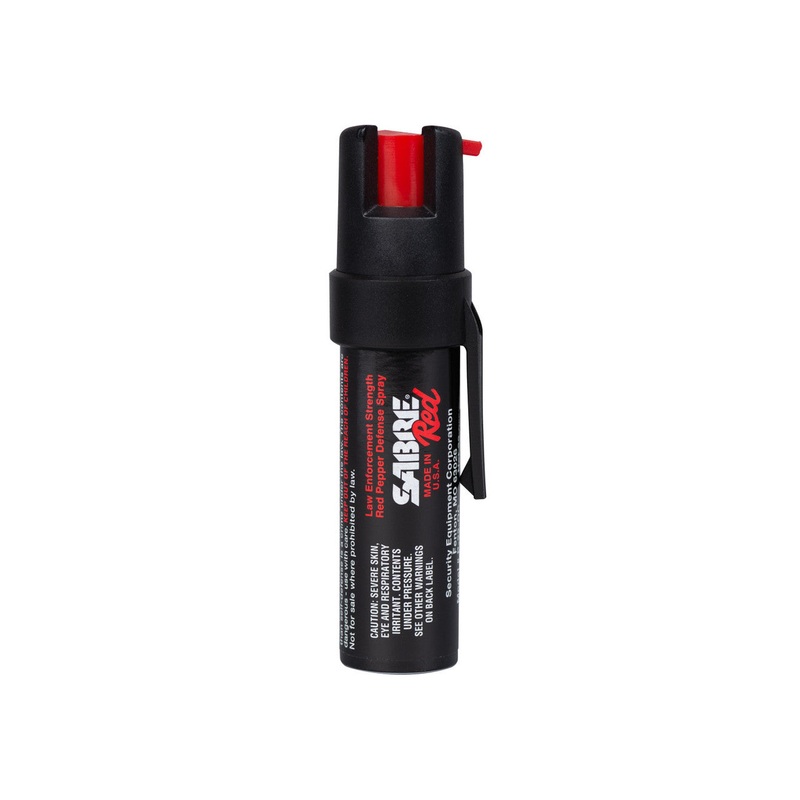 SABRE Pepper Spray w/ Attachment Clip – Black