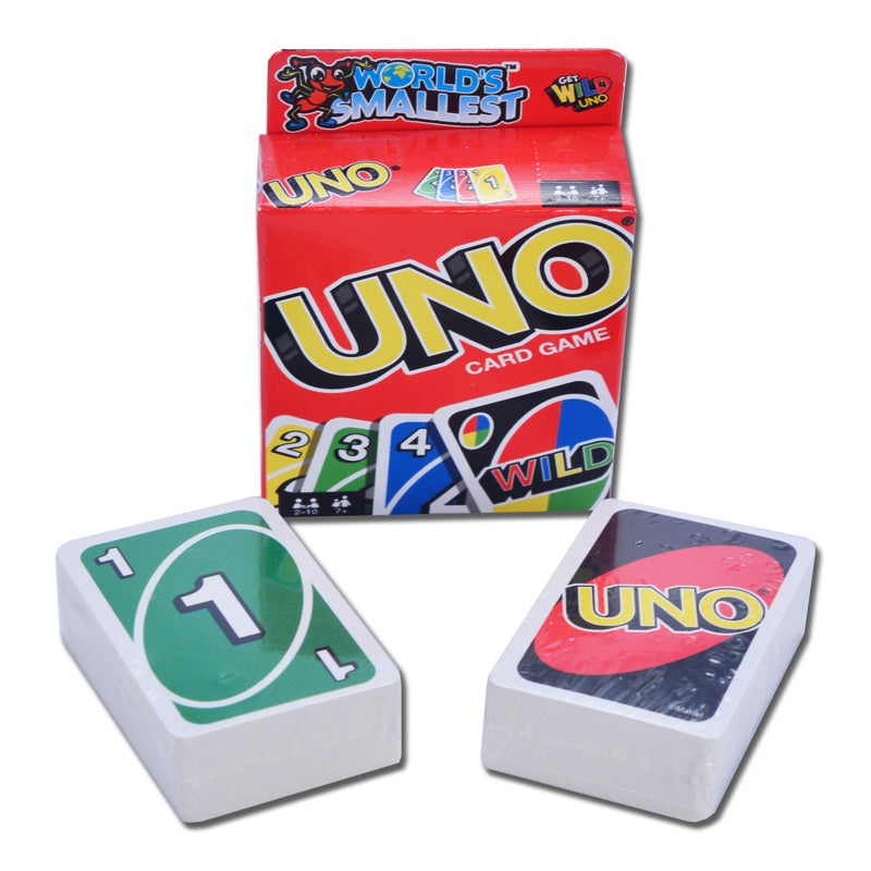 World’s Smallest Uno Card Game Multicolored 110 pc