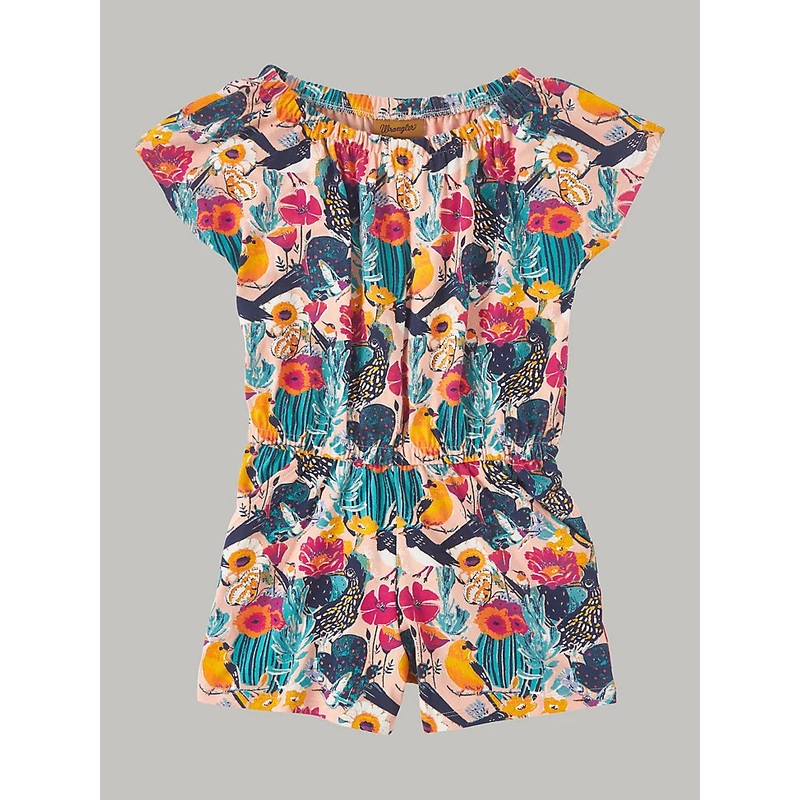 Wrangler Girls M Desert Cactus Floral Romper