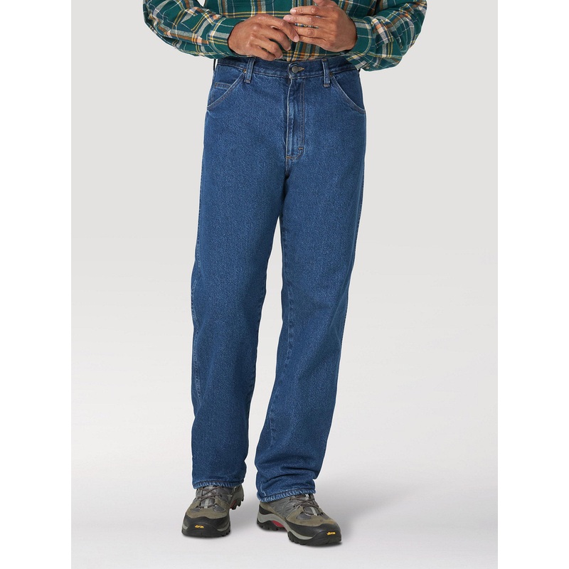 Wrangler Mens 42X32 Rugged Wear Fleece Lined Relaxed Fit Jeans