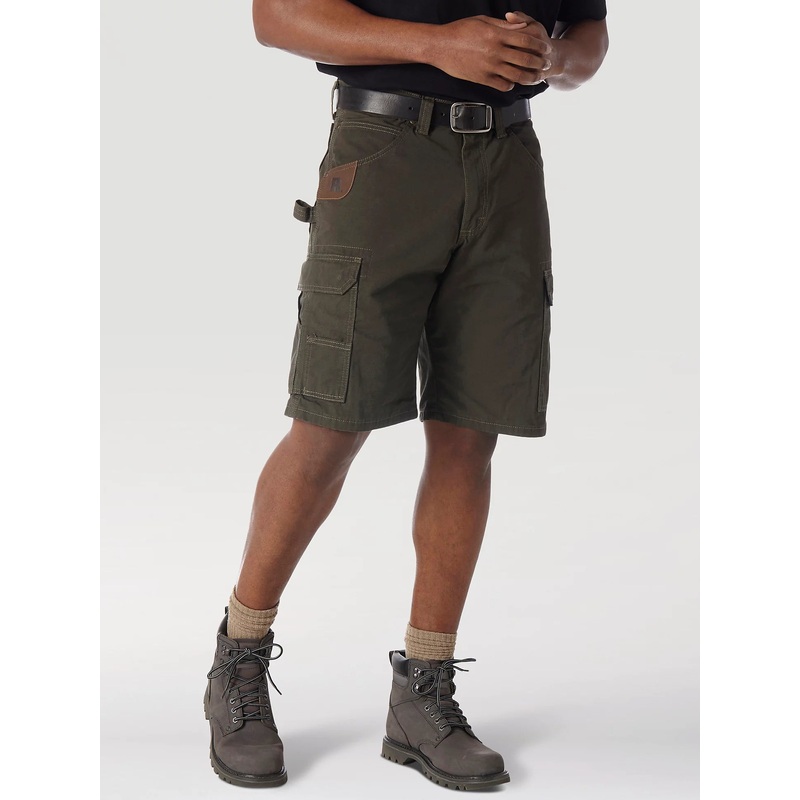 Wrangler Mens 46 Riggs Workwear Ripstop Ranger Cargo Shorts – Loden