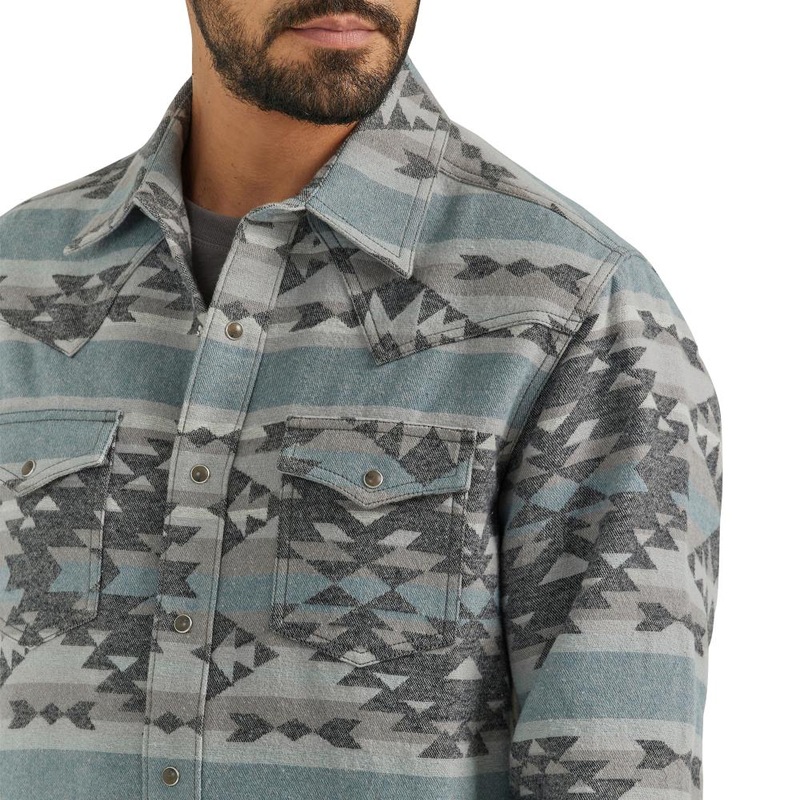 Wrangler Mens XXL Retro Aztec Modern Fit Snap Front Shirt