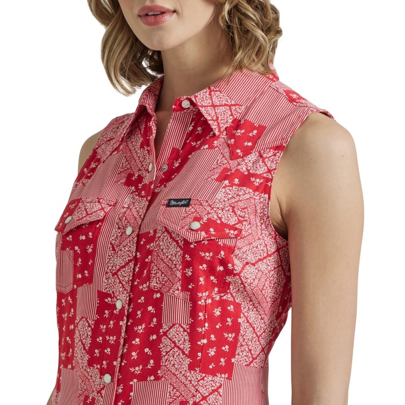 Wrangler Womens M Retro Americana Shirt – Cherry Red