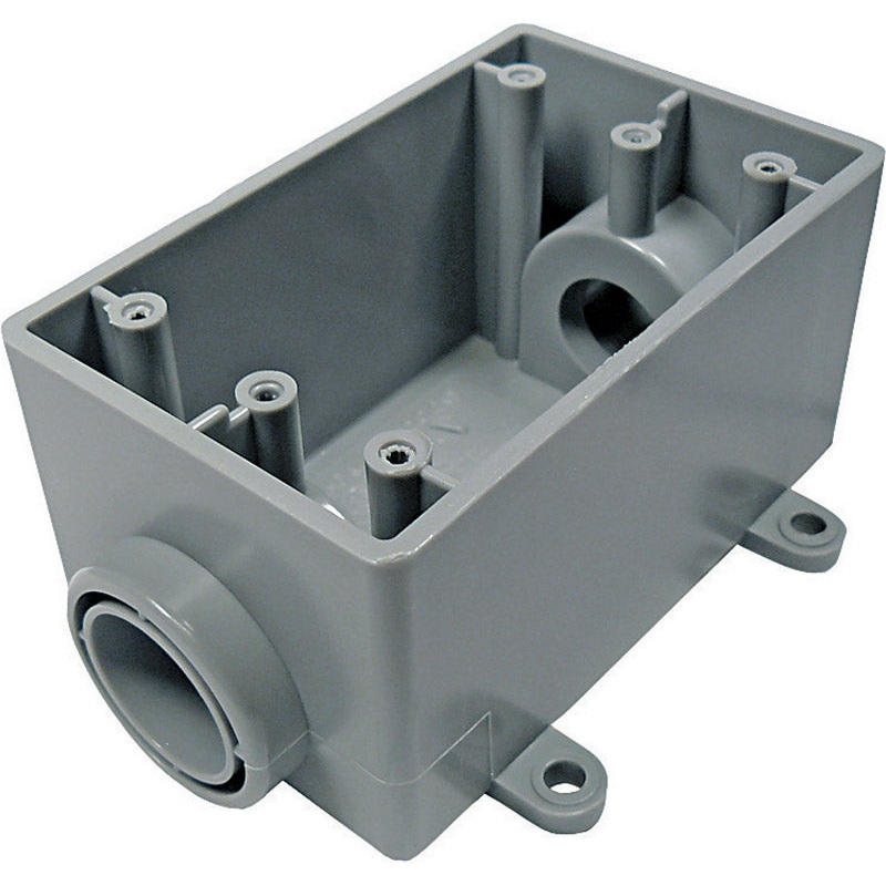 Cantex 18 cu in Rectangle PVC 1 gang Outlet Box Gray