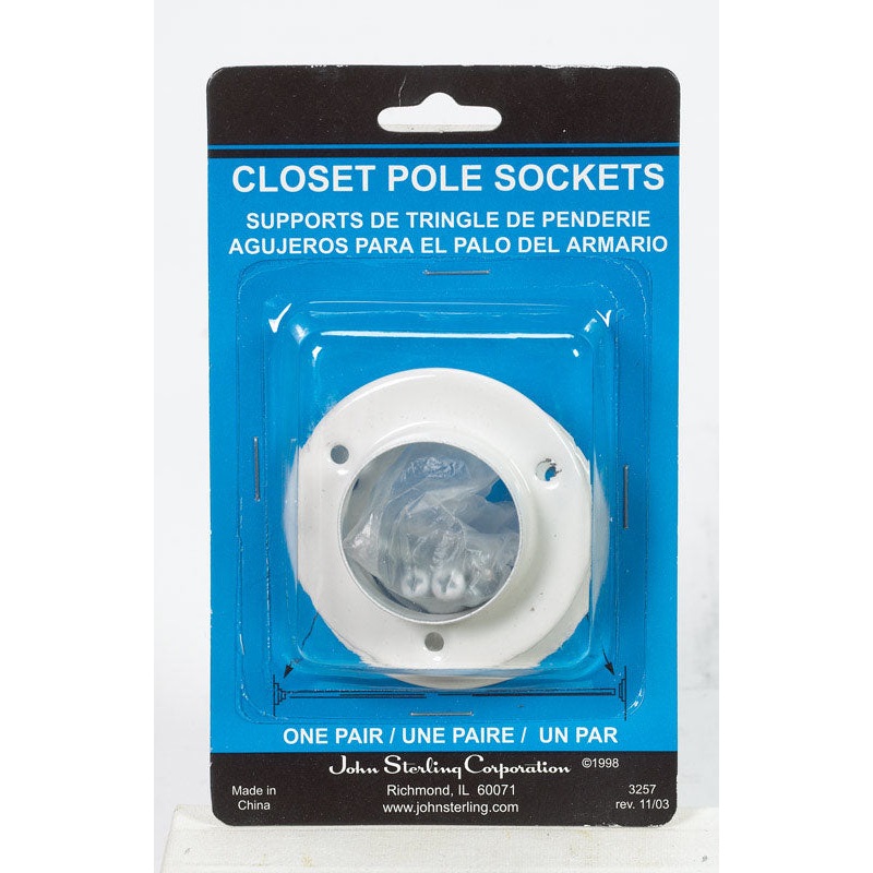 Knape & Vogt Pro 1-3/8 in. L X 1-3/8 in. D Powder Coated Steel Rod Socket