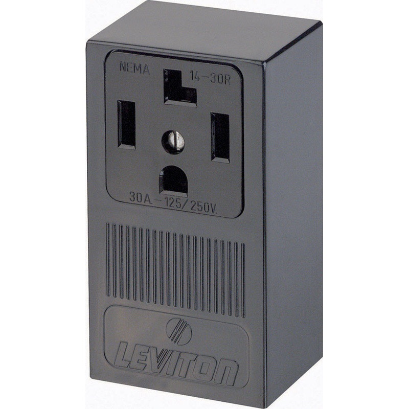 Leviton 30 amps 125/250 V Single Black Outlet 14-30R 1 pk