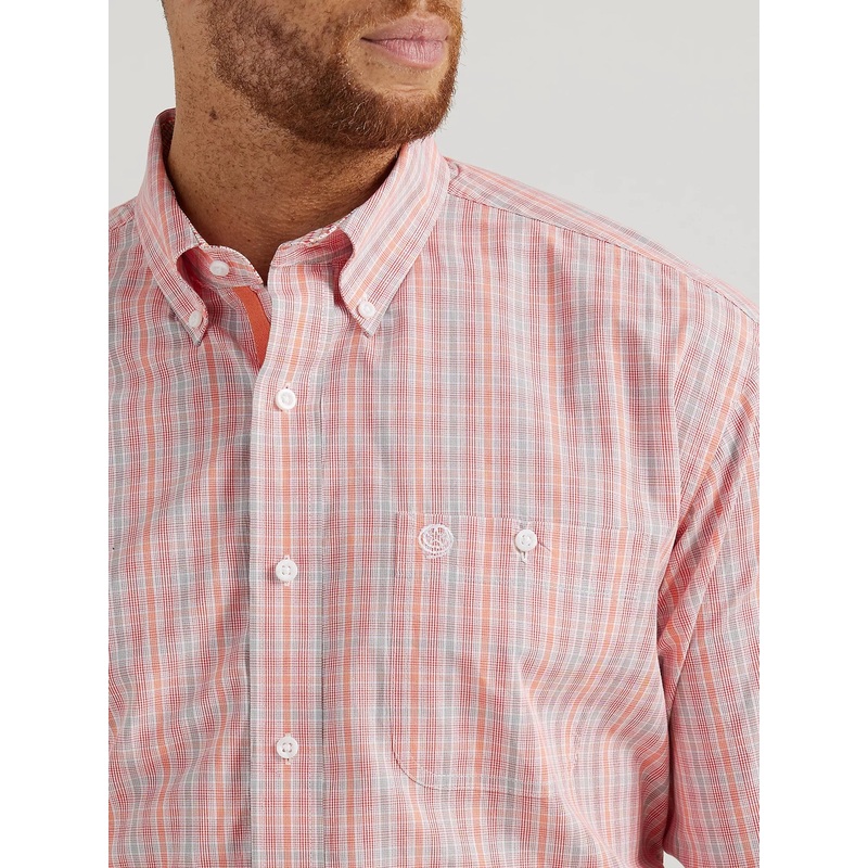Wrangler Mens XLT George Strait Long Sleeve Button Down Shirt – Fiesta Red
