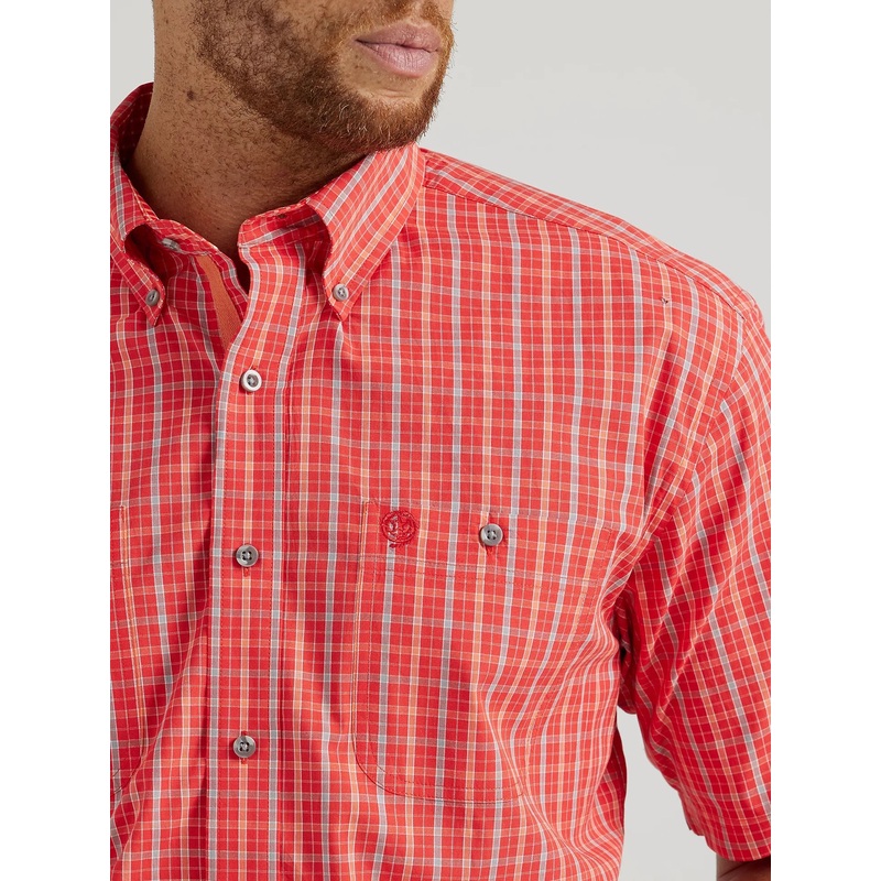 Wrangler Mens XXL George Strait Short Sleeve Shirt – Orange