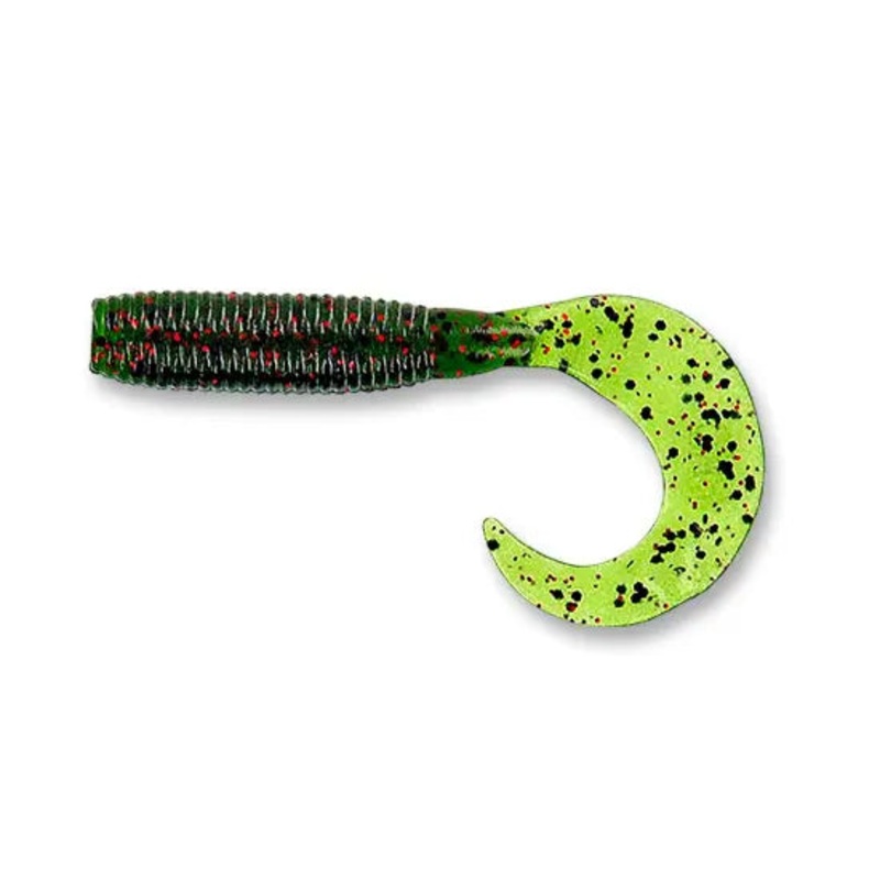 5 Single Tail Grub – Watermelon with Black and Red