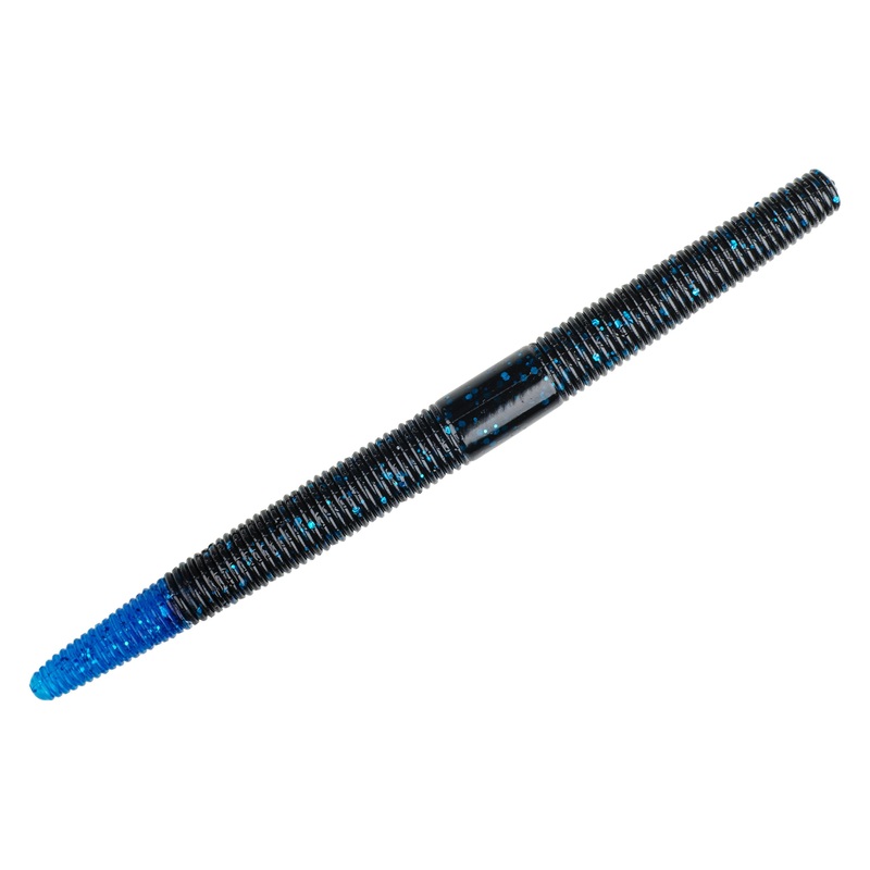 Strike King Shim-E-Stick 5 Black-Blue with Blue Tip Soft Baits