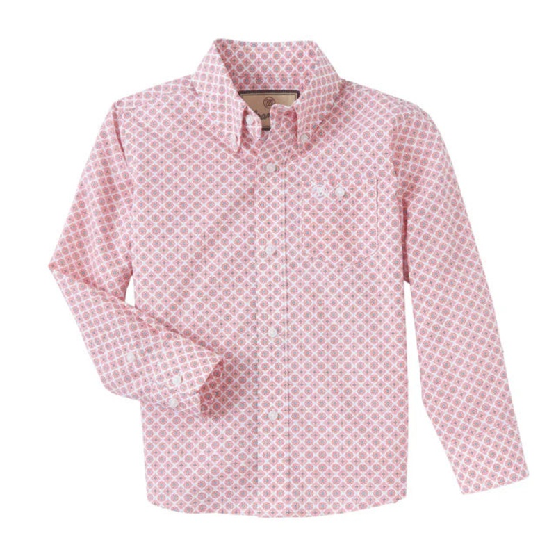 Wrangler Boys XXS Classic Western Button Down Shirt – Orange