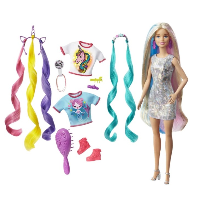 Barbie Fantasy Hair Fashion Doll – Colorful Blonde