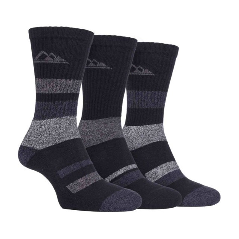 Storm Valley – 3 Pack Mens Cushion Sole Lightweight Breathable Cotton Hiking Socks