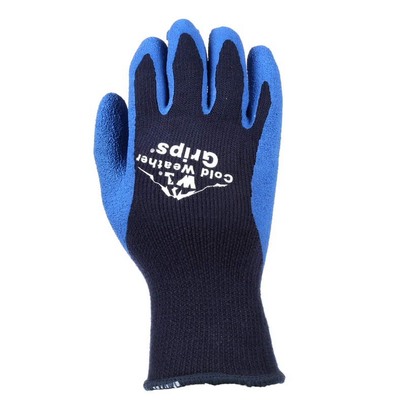 Wells Lamont Mens Heavy Weight Thermal Knit Latex Coated Winter Grip Gloves Large