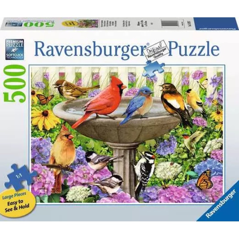 Jigsaw Puzzle At the Birdbath – 500 Pieces