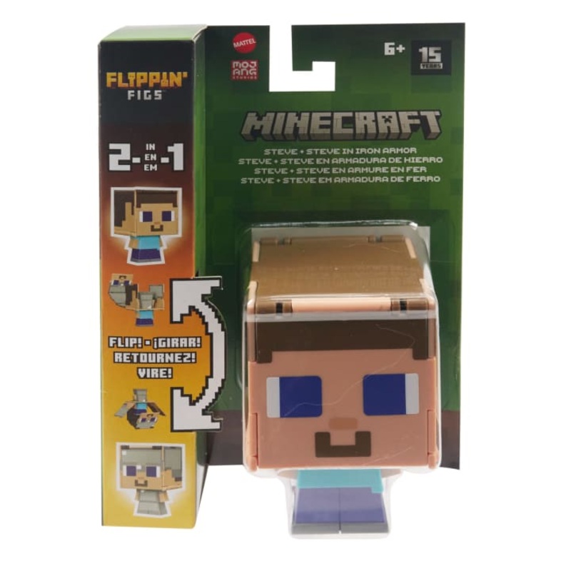 Minecraft Flippin Figs Figures Collection, 2-In-1 Fidget Toy Assorted