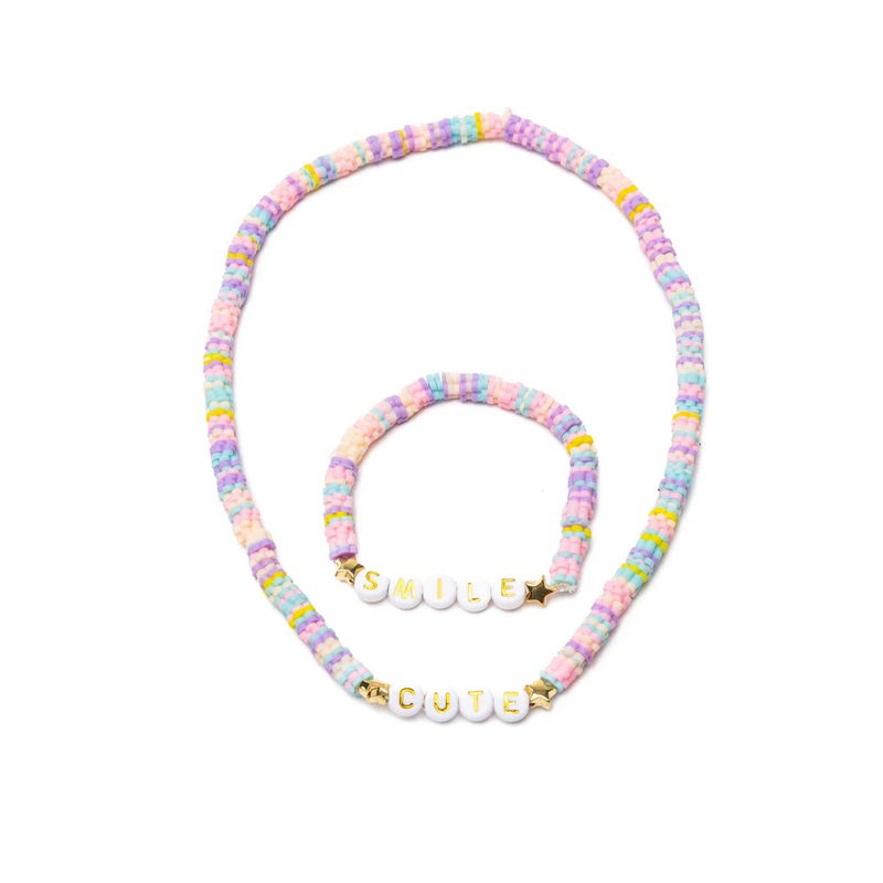 Cute Smile Necklace and Bracelet Set