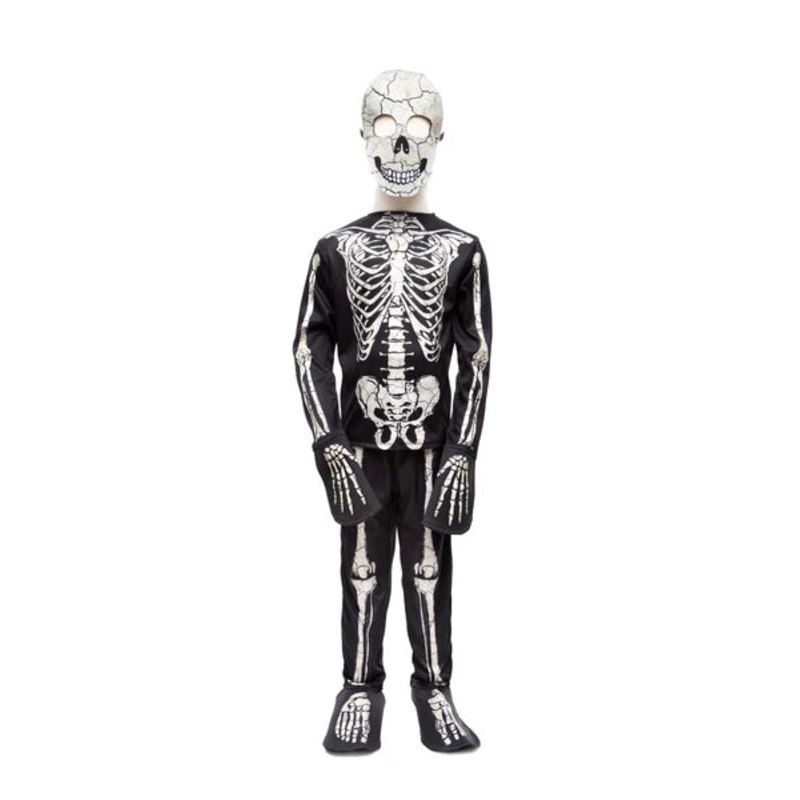 Glow in the Dark Skeleton Shirt, Pants & Mask – Size 5-6
