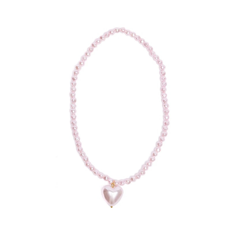 Pink Pearl Heart Necklace
