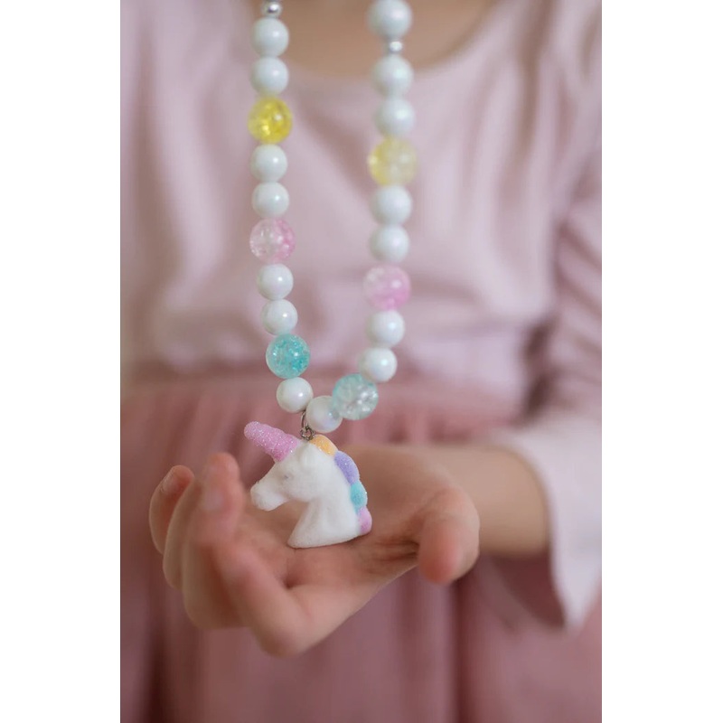 White Unicorn Necklace & Bracelet Set