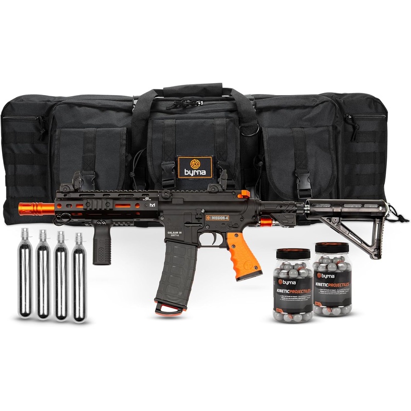 Byrna Mission 4 Bundle CO2 Powered Shoulder Fired Launcher with Rifle Bag – Ultimate Tool for Non Lethal