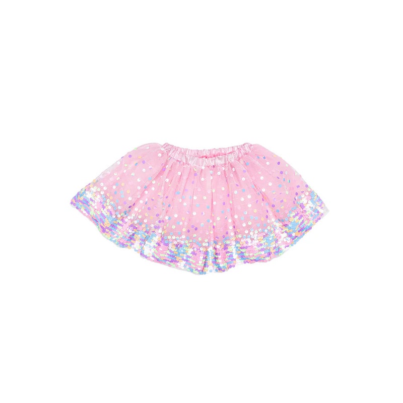 Neon Pink Party Fun Sequins Skirt