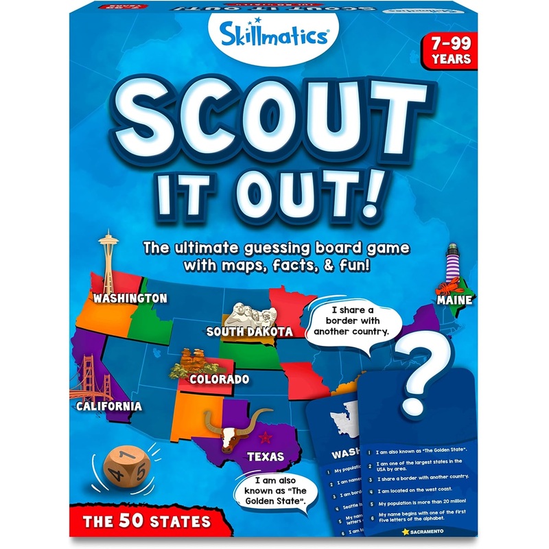 Skillmatics Board Game – Scout It Out 50 States