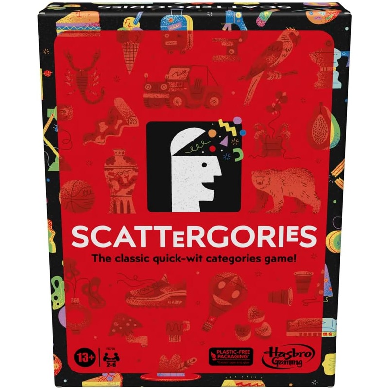 Classic Scattergories Game, Party Game for Adults and Teens Aged 13 and up, Board Game for 2-6 Players