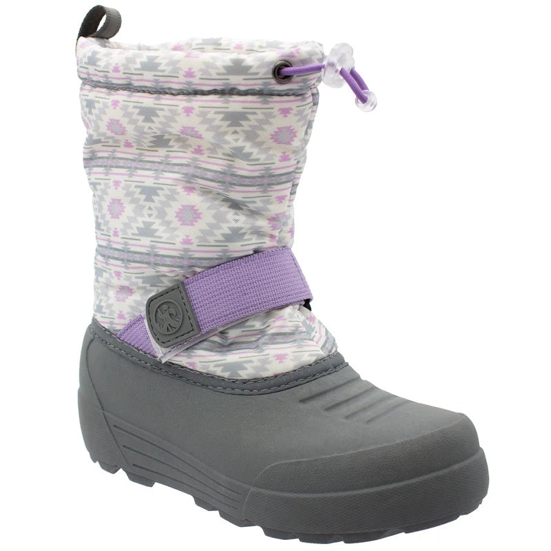 Kid’s Frosty Insulated Winter Snow Boot White/Lilac Size 5