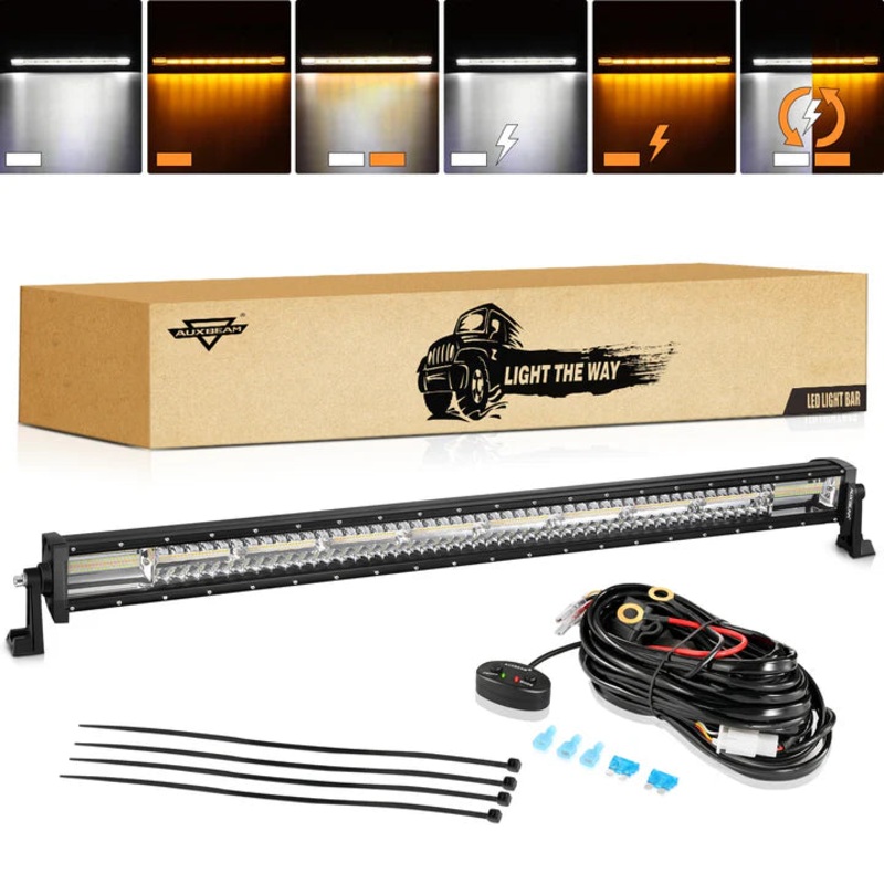 Auxbeam 6 Modes Series 42 White & Amber Straight Off Road LED Light Bar