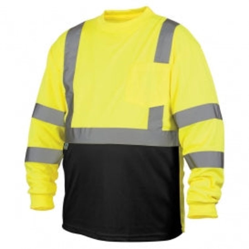 Pyramex RLTS3110B Type R Class 3 Black Bottom Moisture Wicking Safety Shirt Size L